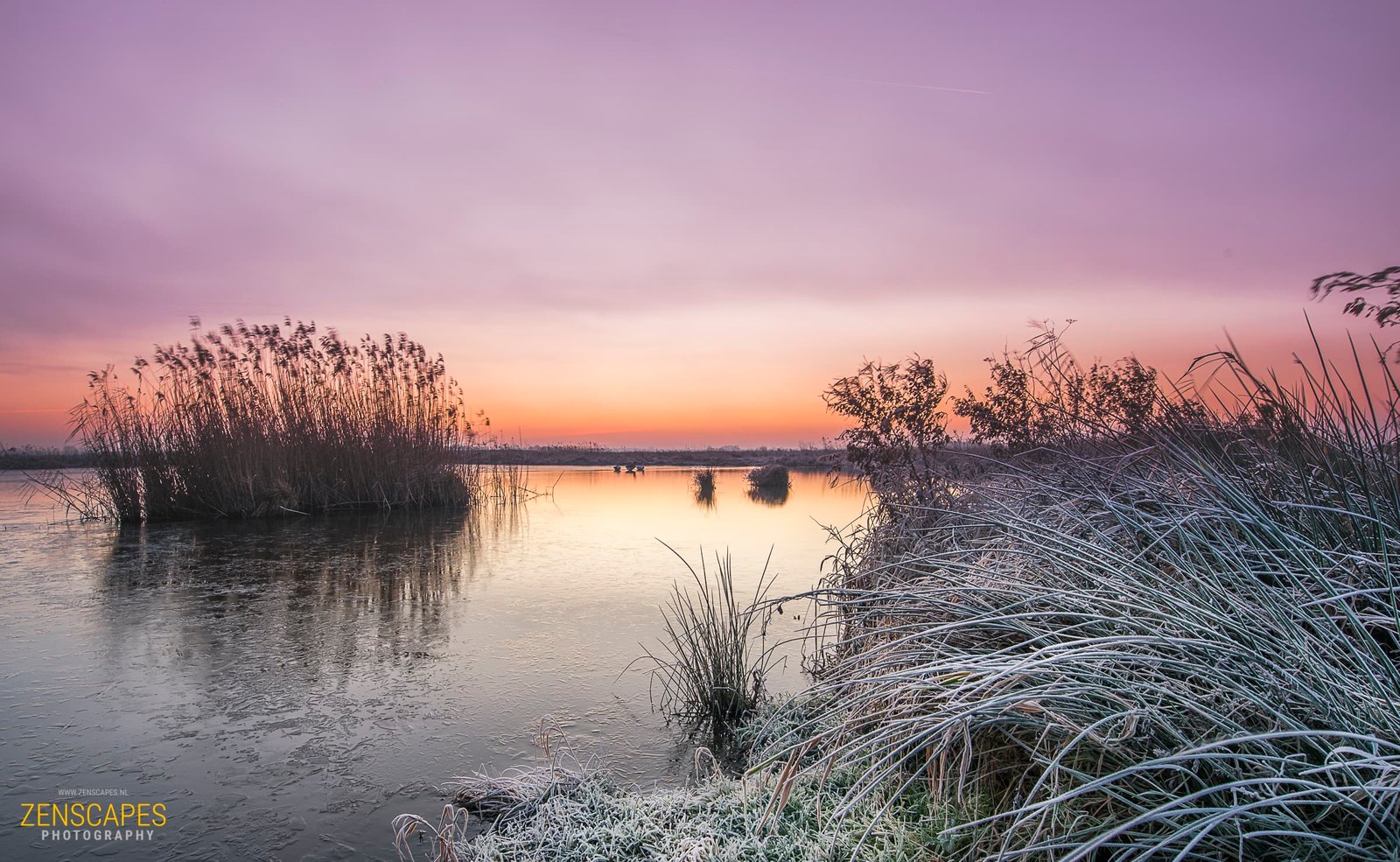 Zonsopkomst in de Onlanden bij Groningen